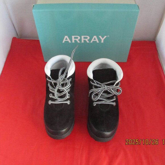 Array Mazie Lace-Up Round Toe Ankle Boots $110 - US Size 6 - Black - 1399 - Picture 3 of 11